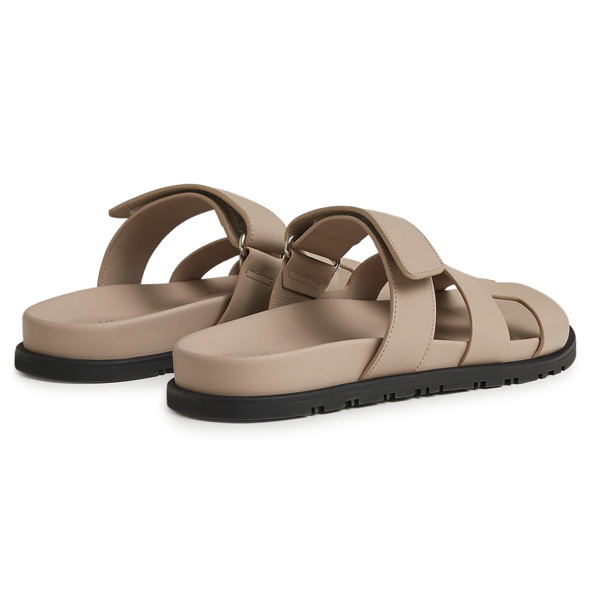 Back view of Hermes Paris Chypre Sandal Beige Mastic H222299ZVB3365